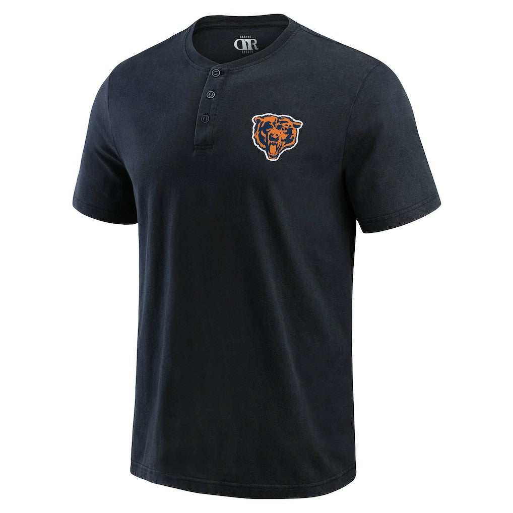 Fanatics Chicago Bears Darius Rucker Collection Washed Henley T-Shirt Black