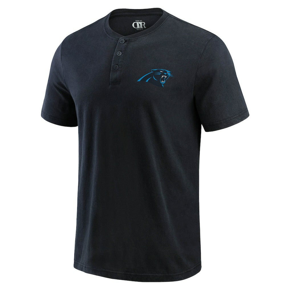Fanatics Carolina Panthers Darius Rucker Collection Washed Henley T-Shirt Black