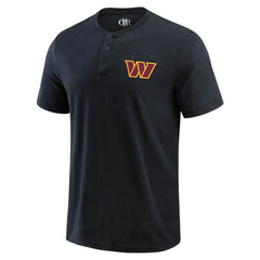 Fanatics Washington Commanders Darius Rucker Collection Washed Henley T-Shirt Black