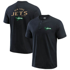 Fanatics New York Jets Darius Rucker Collection Washed Henley T-Shirt Black