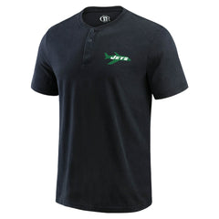 Fanatics New York Jets Darius Rucker Collection Washed Henley T-Shirt Black