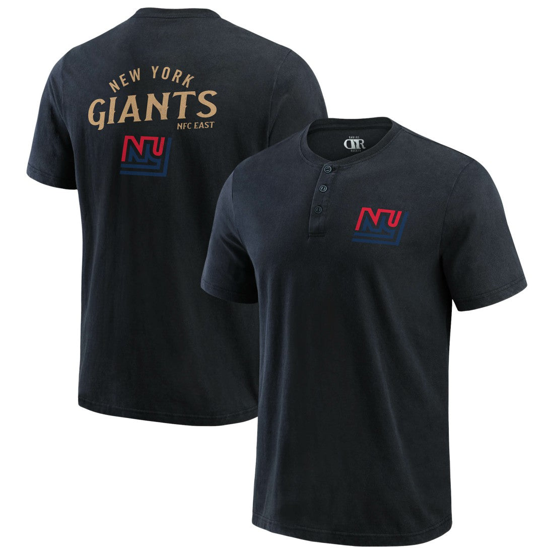 Fanatics New York Giants Darius Rucker Collection Washed Henley T-Shirt Black
