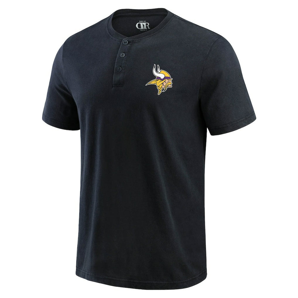 Fanatics Minnesota Vikings Darius Rucker Collection Washed Henley T-Shirt Black