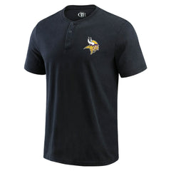 Fanatics Minnesota Vikings Darius Rucker Collection Washed Henley T-Shirt Black