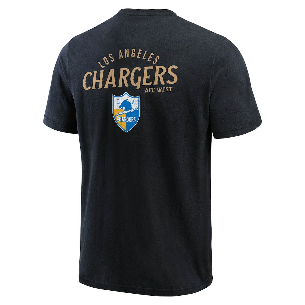 Fanatics Los Angeles Chargers Darius Rucker Collection Washed Henley T-Shirt Black