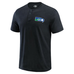 Fanatics Seattle Seahawks Darius Rucker Collection Washed Henley T-Shirt Black