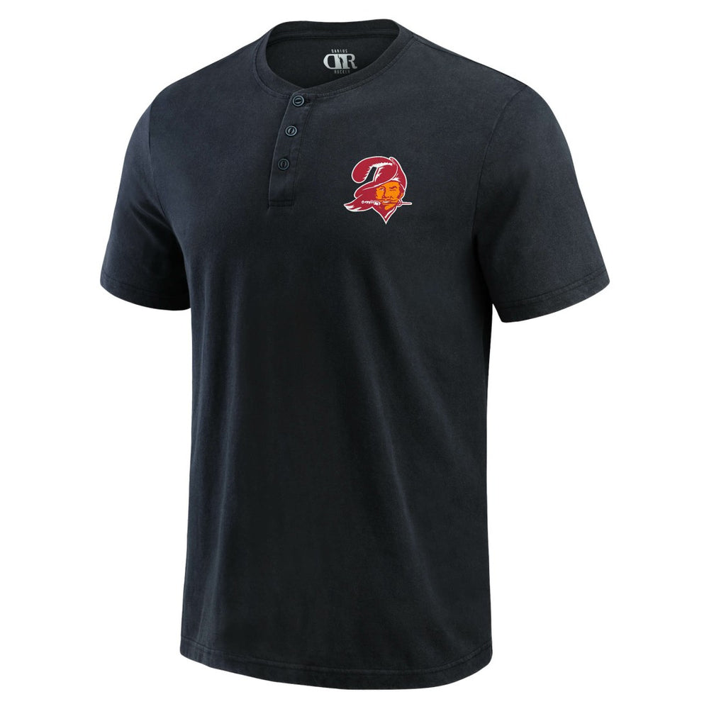 Fanatics Tampa Bay Buccaneers Darius Rucker Collection Washed Henley T-Shirt Black