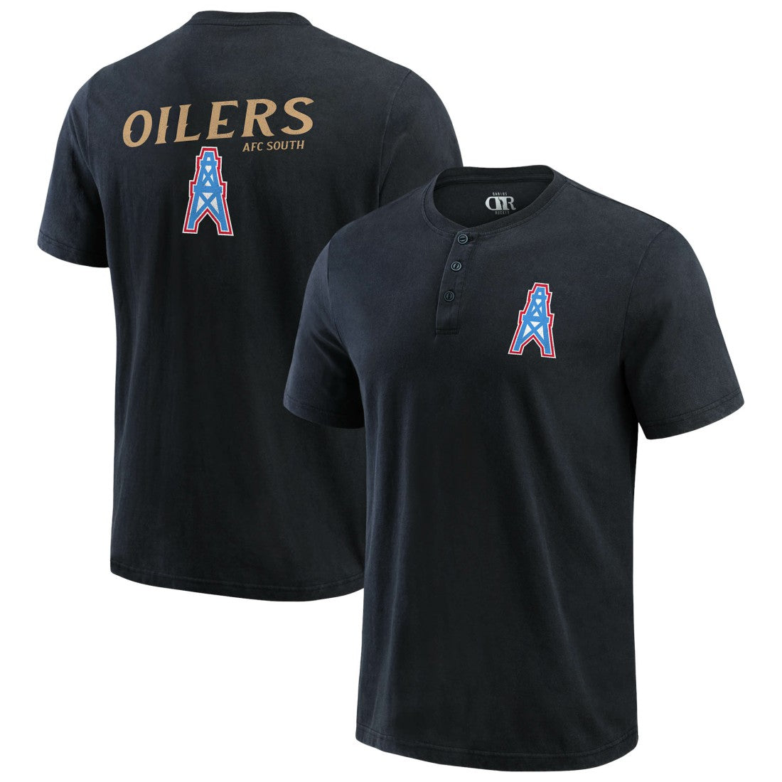 Fanatics Tennessee Titans Darius Rucker Collection Washed Henley T-Shirt Black