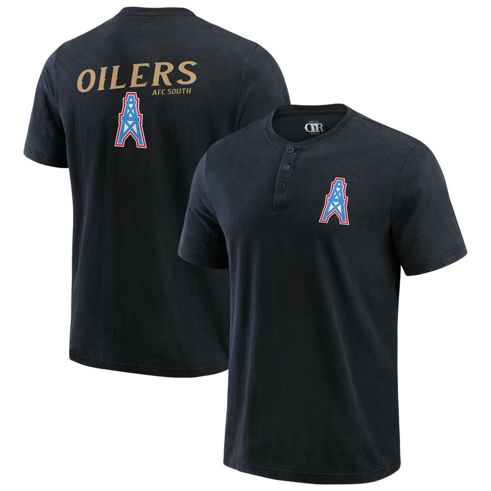 Fanatics Tennessee Titans Darius Rucker Collection Washed Henley T-Shirt Black