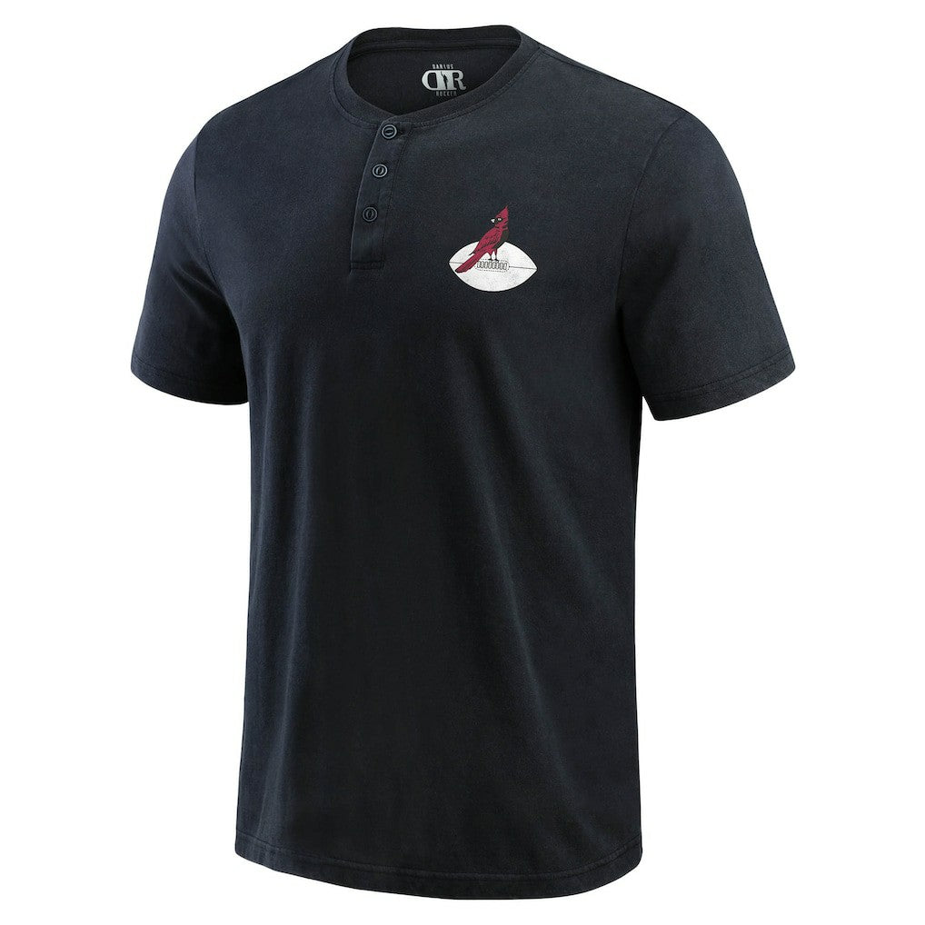 Fanatics Arizona Cardinals Darius Rucker Collection Washed Henley T-Shirt Black