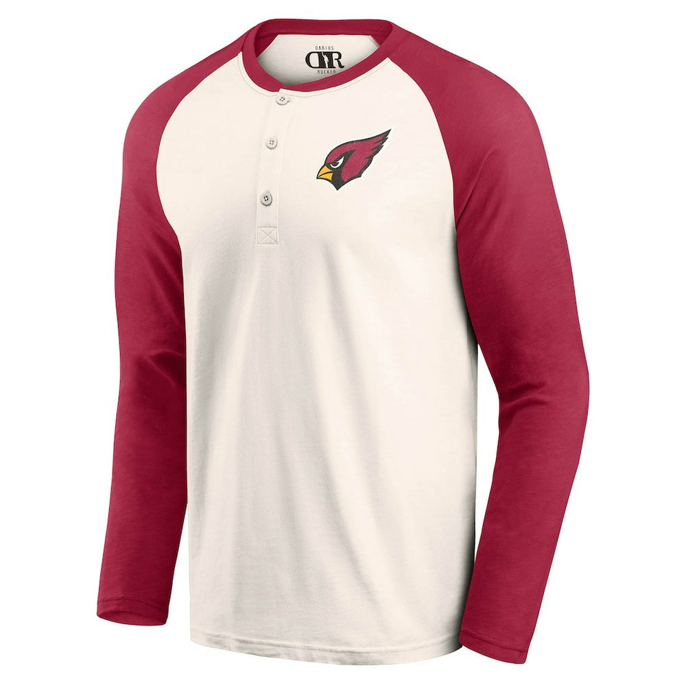 Fanatics Arizona Cardinals Darius Rucker Collection Raglan Henley T-Shirt Cream/Cardinal