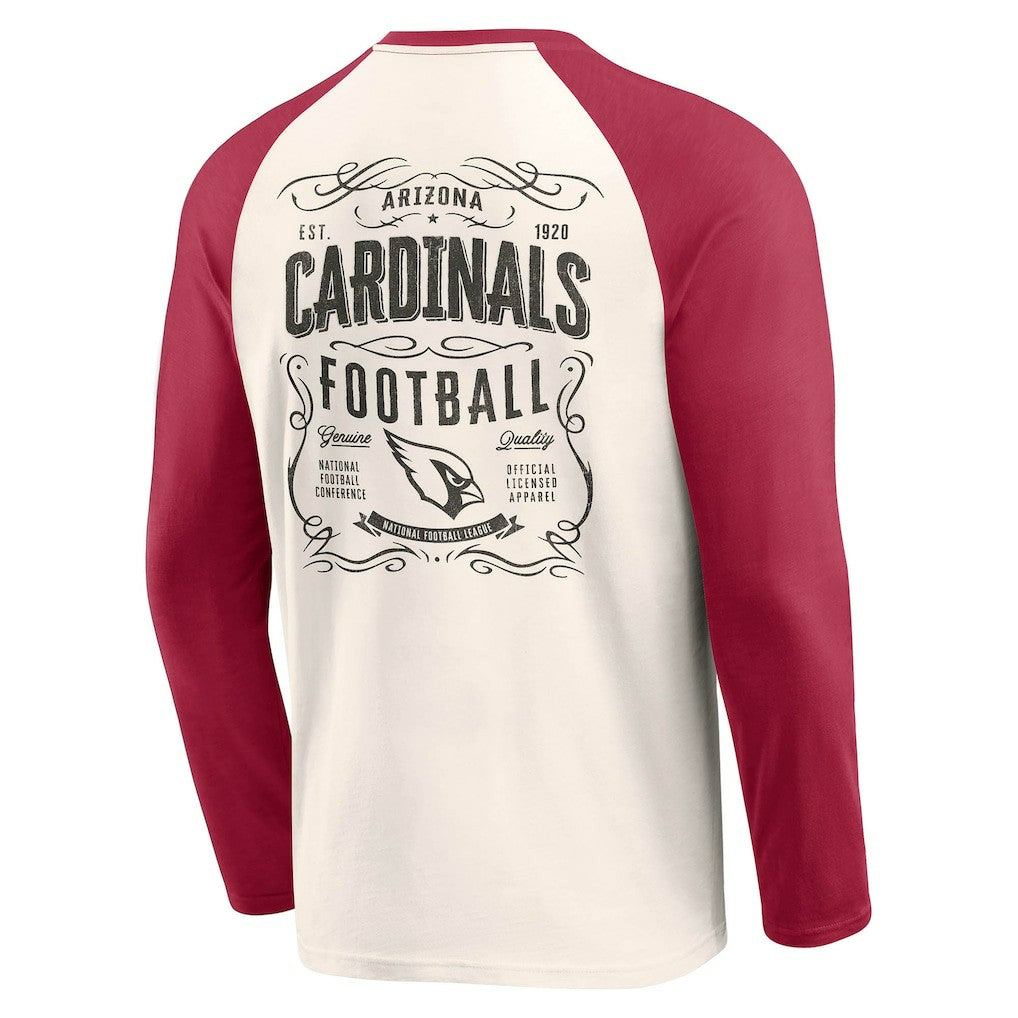 Fanatics Arizona Cardinals Darius Rucker Collection Raglan Henley T-Shirt Cream/Cardinal