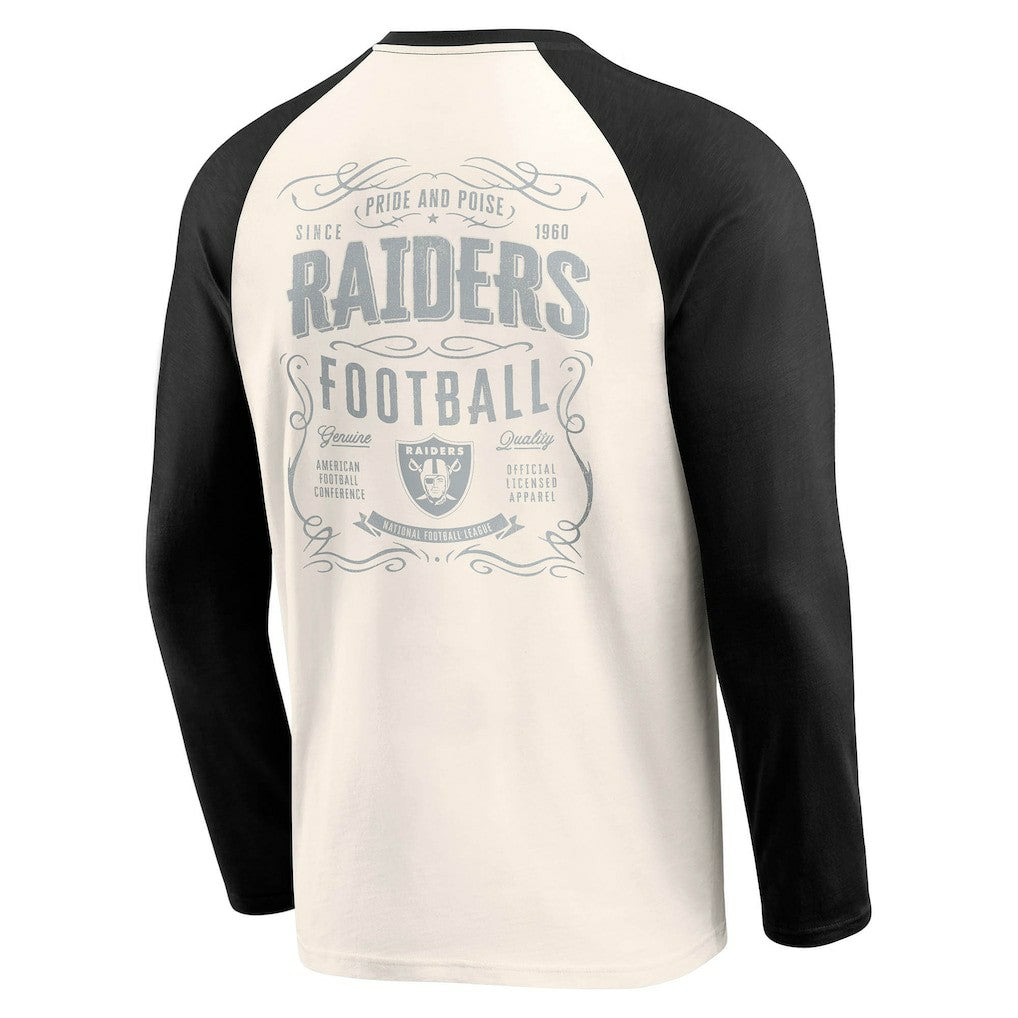 Fanatics Las Vegas Raiders Darius Rucker Collection Raglan Henley T-Shirt Cream/Black