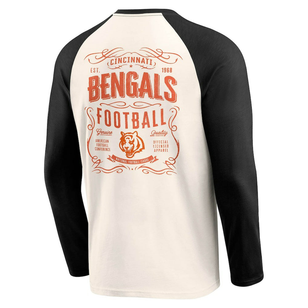 Fanatics Cincinnati Bengals Darius Rucker Collection Raglan Henley T-Shirt Cream/Black
