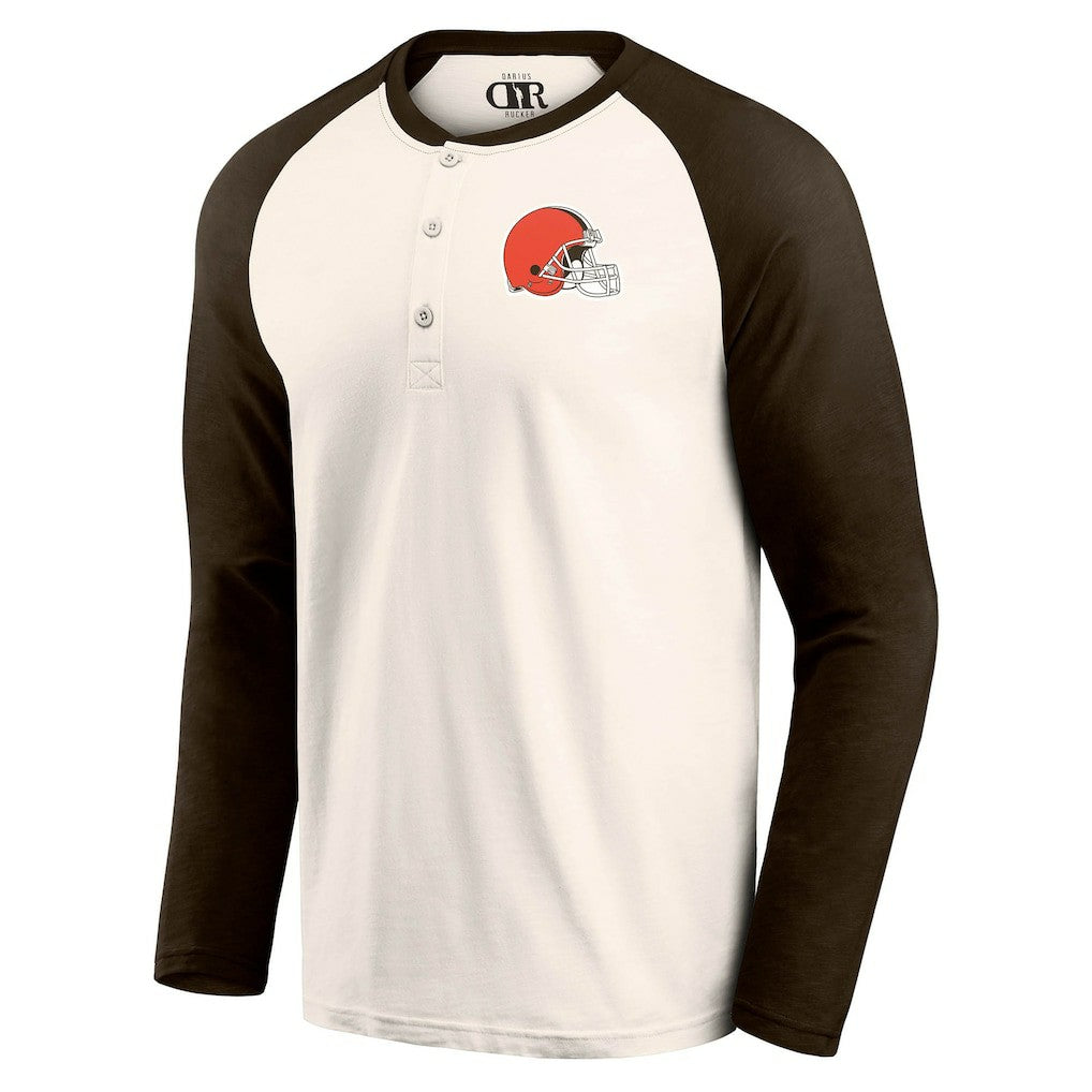 Fanatics Cleveland Browns Darius Rucker Collection Raglan Henley T-Shirt Cream/Brown