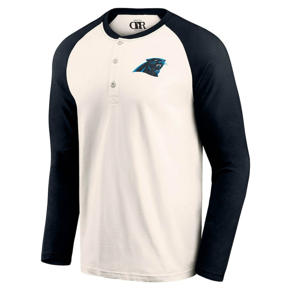 Fanatics Carolina Panthers Darius Rucker Collection Raglan Henley T-Shirt Cream/Black