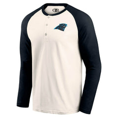 Fanatics Carolina Panthers Darius Rucker Collection Raglan Henley T-Shirt Cream/Black