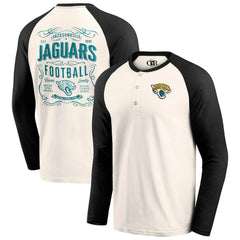 Fanatics Jacksonville Jaguars Darius Rucker Collection Raglan Henley T-Shirt Cream/Black