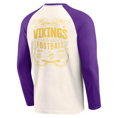 Fanatics Minnesota Vikings Darius Rucker Collection Raglan Henley T-Shirt Cream/Purple