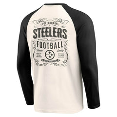 Fanatics Pittsburgh Steelers Darius Rucker Collection Raglan Henley T-Shirt Cream/Black