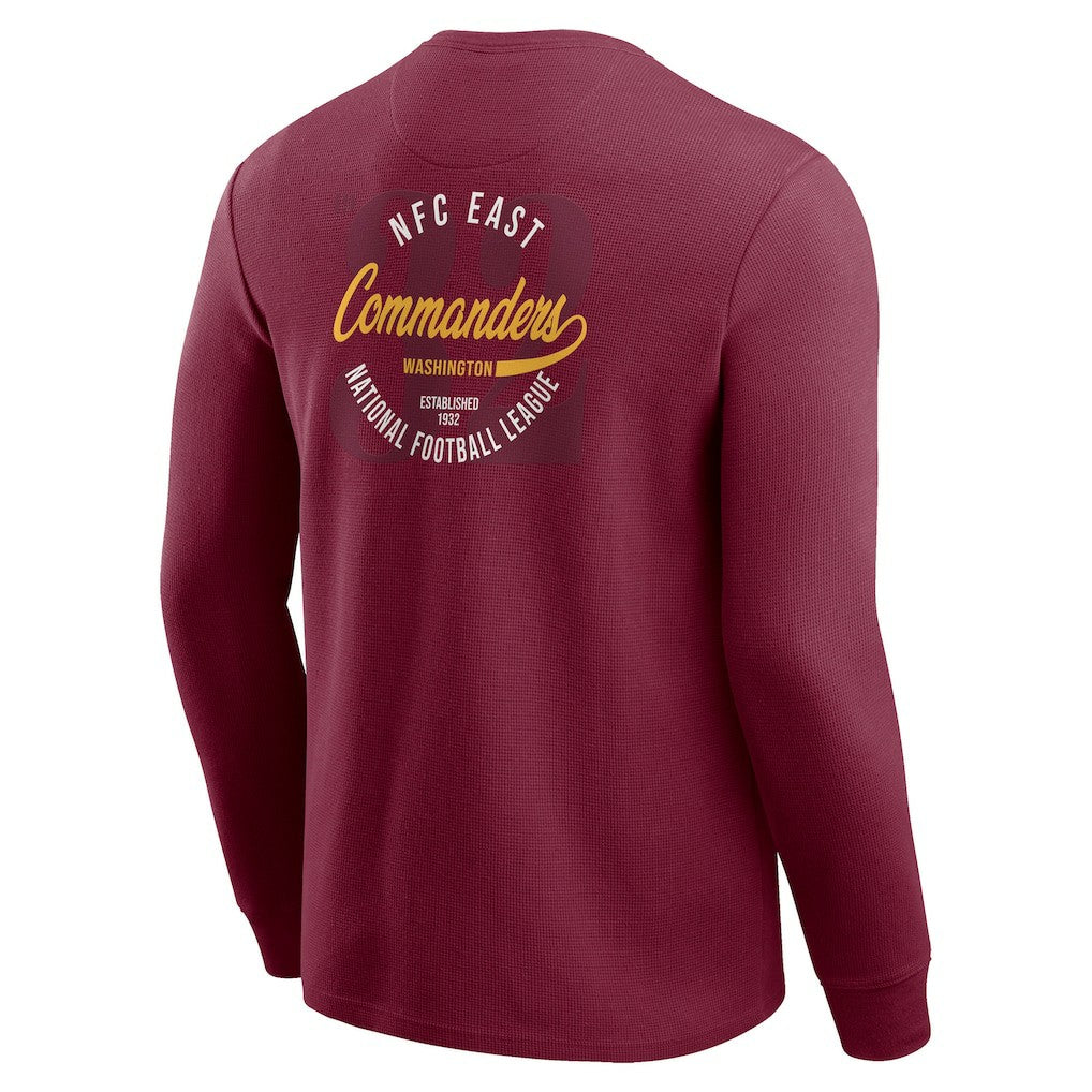 Fanatics Washington Commanders Darius Rucker Collection Washed Waffle-Knit Long Sleeve T-Shirt Burgundy