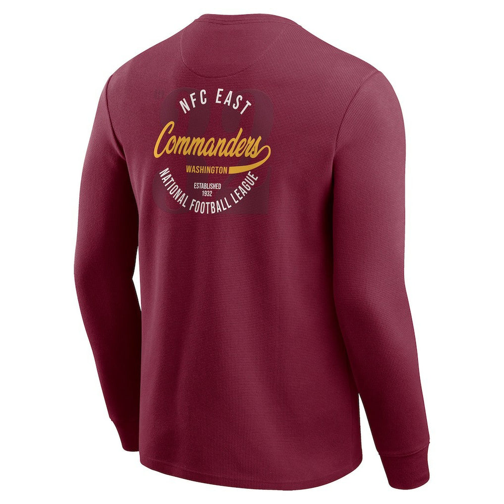 Fanatics Washington Commanders Darius Rucker Collection Washed Waffle-Knit Long Sleeve T-Shirt Burgundy