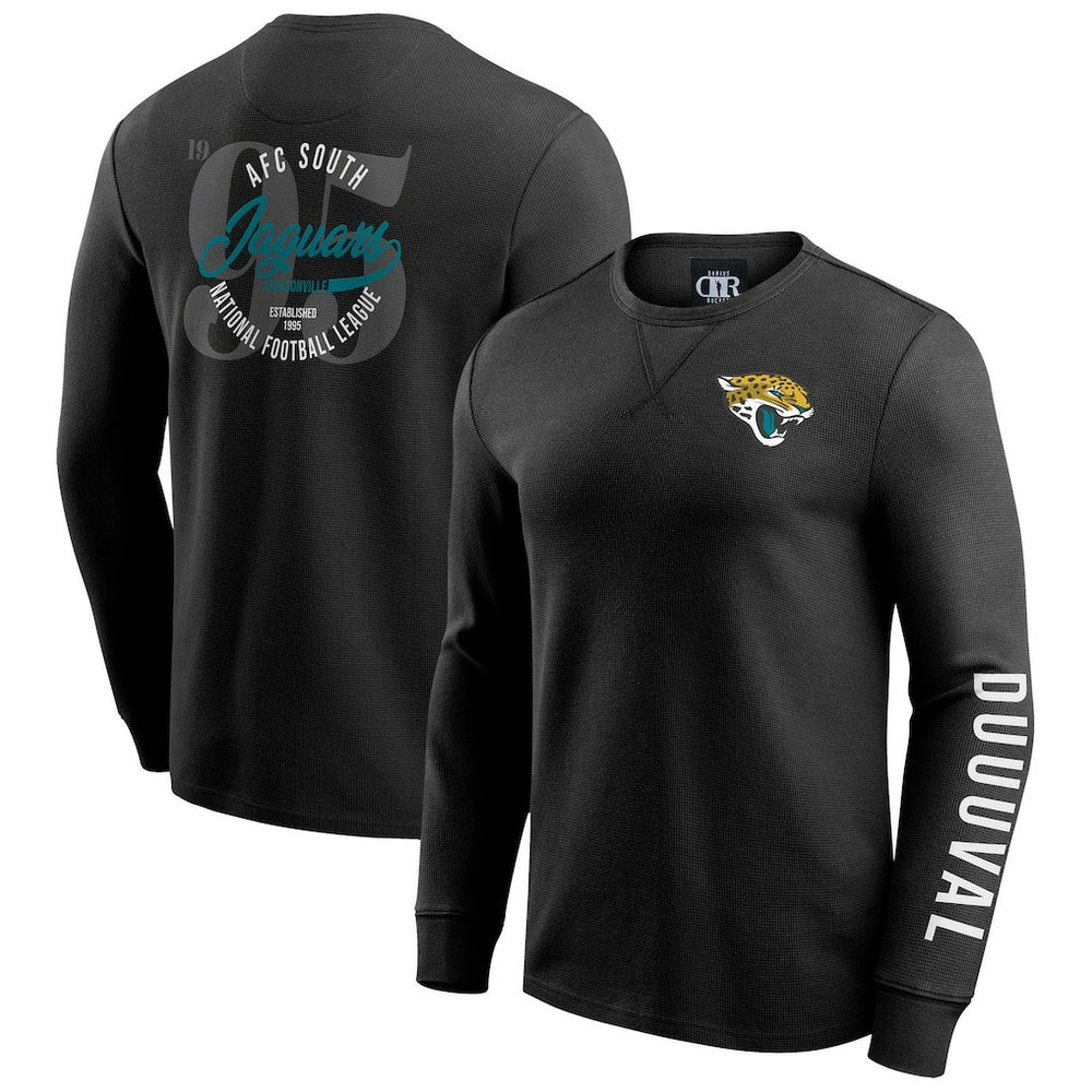 Fanatics Jacksonville Jaguars Darius Rucker Collection Washed Waffle-Knit Long Sleeve T-Shirt Black