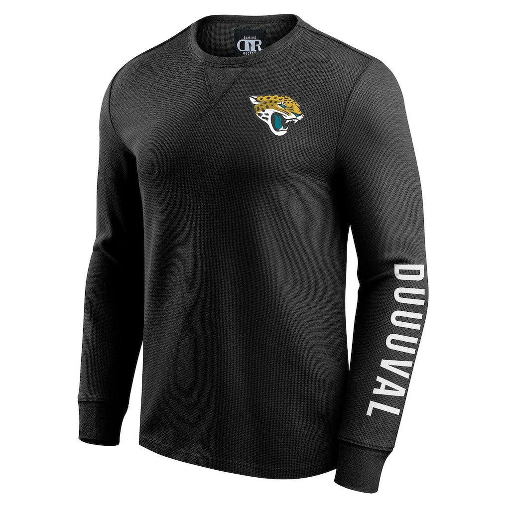 Fanatics Jacksonville Jaguars Darius Rucker Collection Washed Waffle-Knit Long Sleeve T-Shirt Black