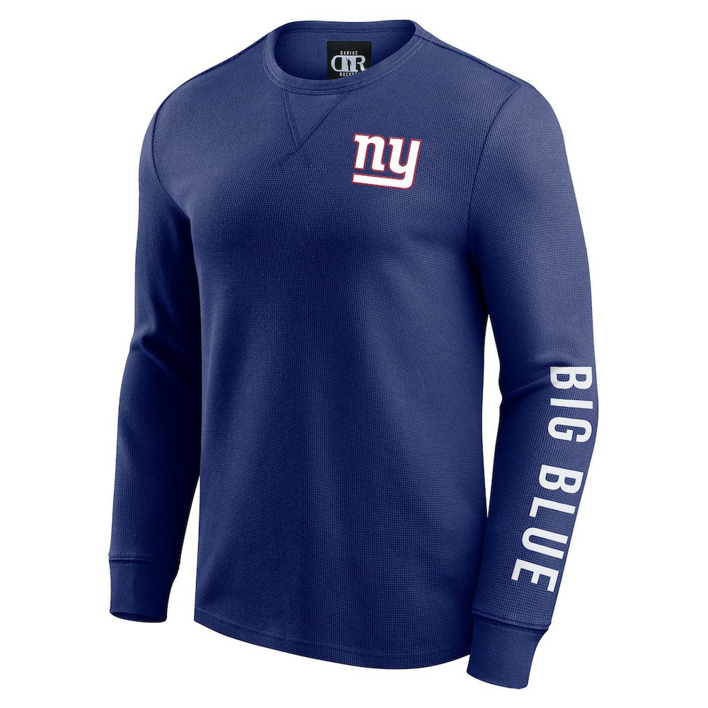 Fanatics New York Giants Darius Rucker Collection Washed Waffle-Knit Long Sleeve T-Shirt Royal