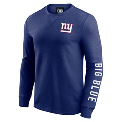Fanatics New York Giants Darius Rucker Collection Washed Waffle-Knit Long Sleeve T-Shirt Royal