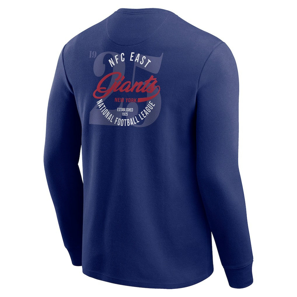 Fanatics New York Giants Darius Rucker Collection Washed Waffle-Knit Long Sleeve T-Shirt Royal