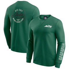 Fanatics New York Jets Darius Rucker Collection Washed Waffle-Knit Long Sleeve T-Shirt Green