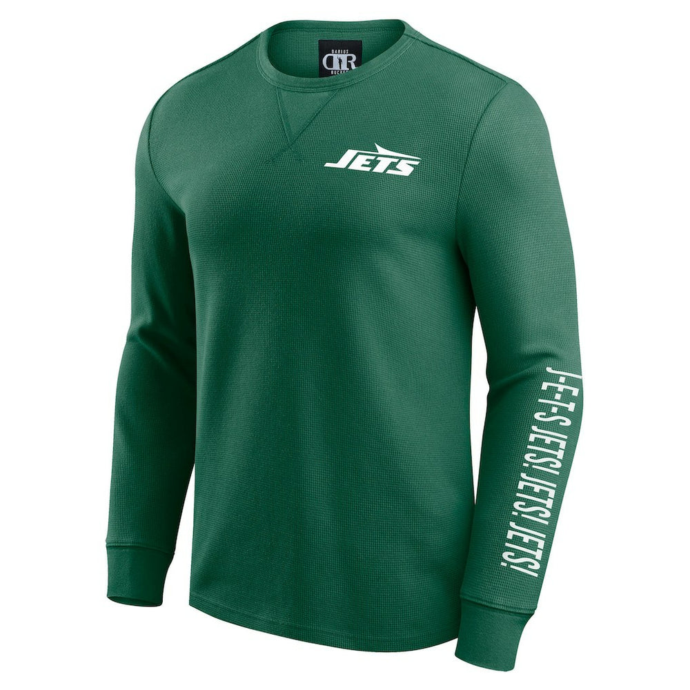 Fanatics New York Jets Darius Rucker Collection Washed Waffle-Knit Long Sleeve T-Shirt Green