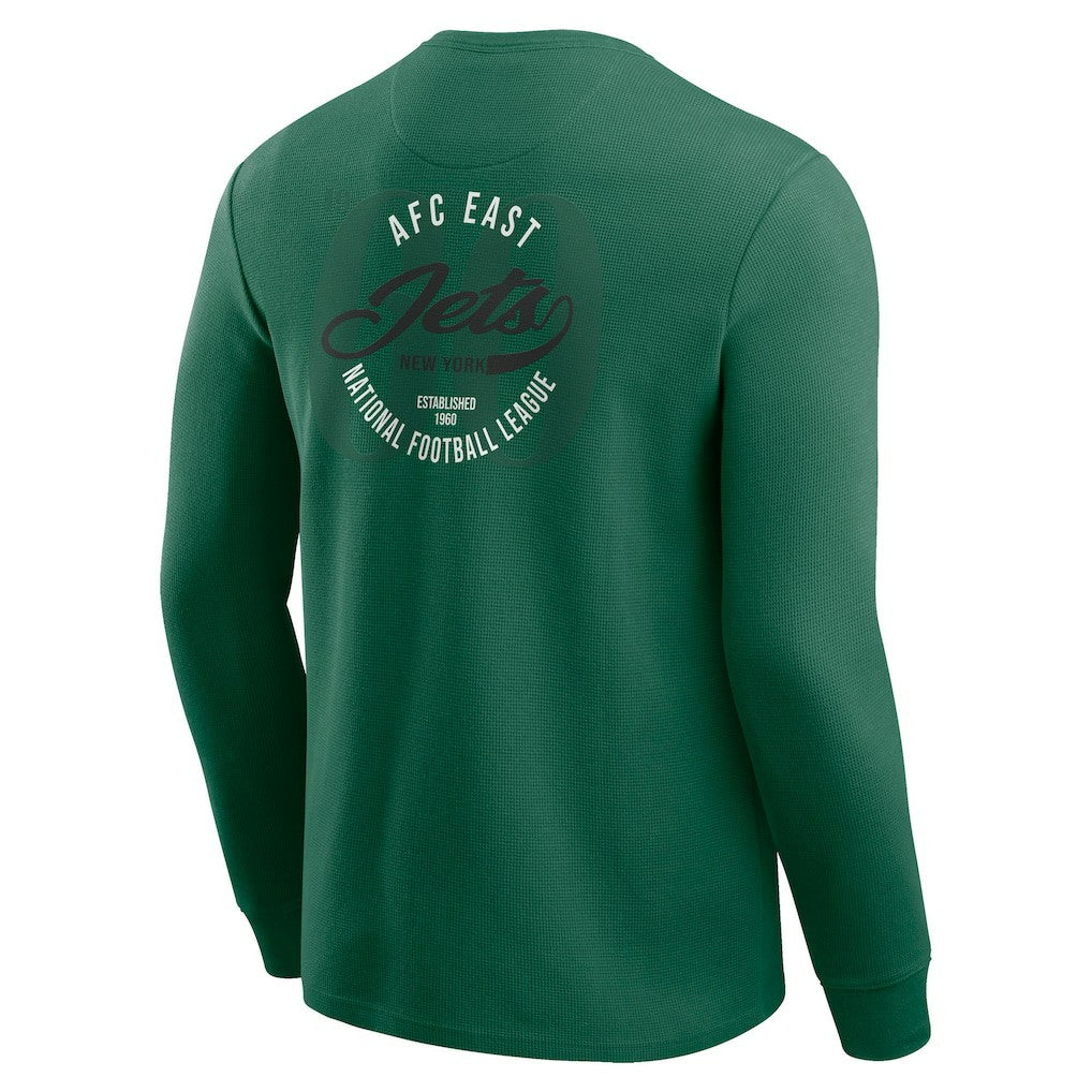 Fanatics New York Jets Darius Rucker Collection Washed Waffle-Knit Long Sleeve T-Shirt Green