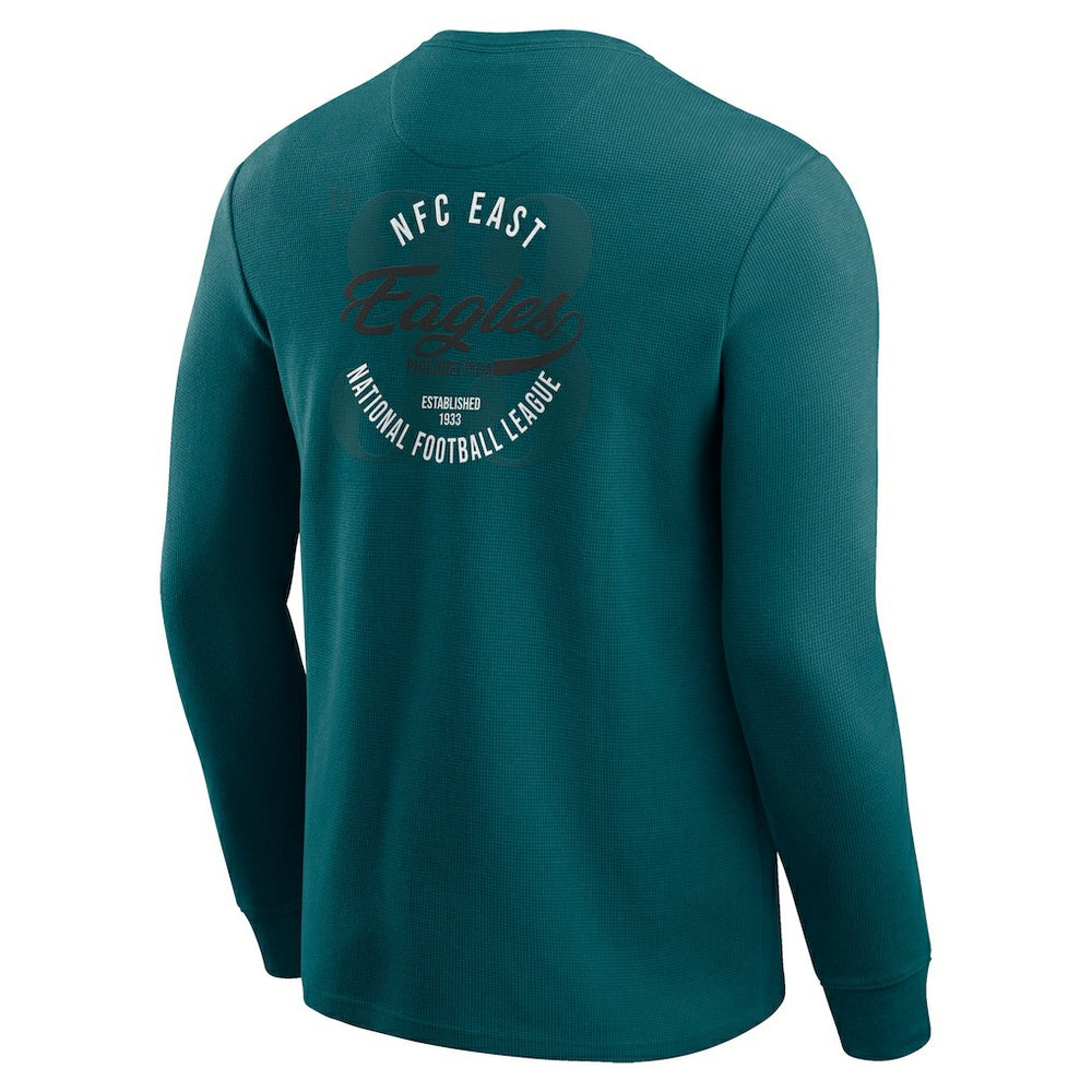 Fanatics Philadelphia Eagles Darius Rucker Collection Washed Waffle-Knit Long Sleeve T-Shirt Kelly Green
