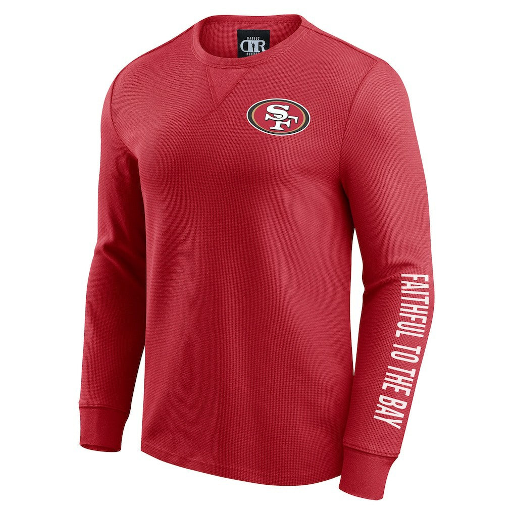 Fanatics San Francisco 49ers Darius Rucker Collection Washed Waffle-Knit Long Sleeve T-Shirt Scarlet