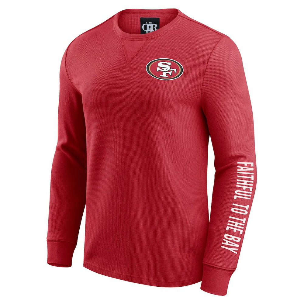 Fanatics San Francisco 49ers Darius Rucker Collection Washed Waffle-Knit Long Sleeve T-Shirt Scarlet