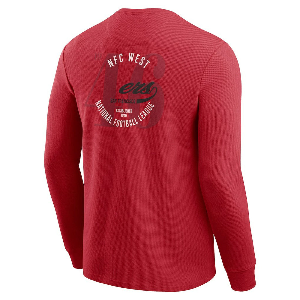 Fanatics San Francisco 49ers Darius Rucker Collection Washed Waffle-Knit Long Sleeve T-Shirt Scarlet
