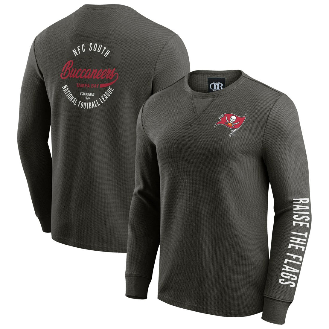 Fanatics Tampa Bay Buccaneers Darius Rucker Collection Washed Waffle-Knit Long Sleeve T-Shirt Pewter