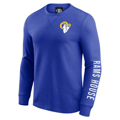 Fanatics Los Angeles Rams Darius Rucker Collection Washed Waffle-Knit Long Sleeve T-Shirt Royal
