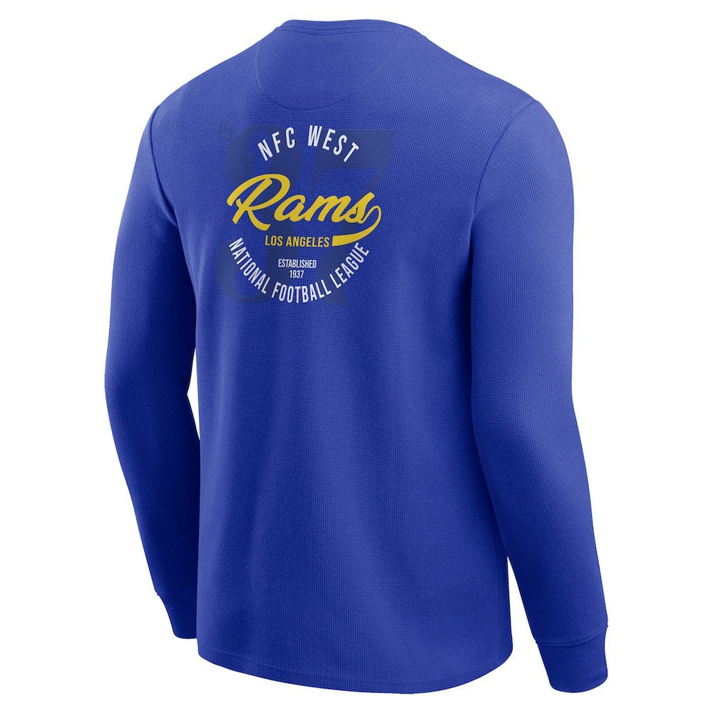 Fanatics Los Angeles Rams Darius Rucker Collection Washed Waffle-Knit Long Sleeve T-Shirt Royal