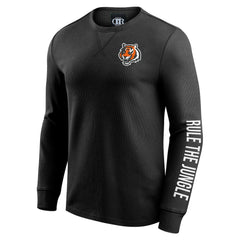 Fanatics Cincinnati Bengals Darius Rucker Collection Washed Waffle-Knit Long Sleeve T-Shirt Black