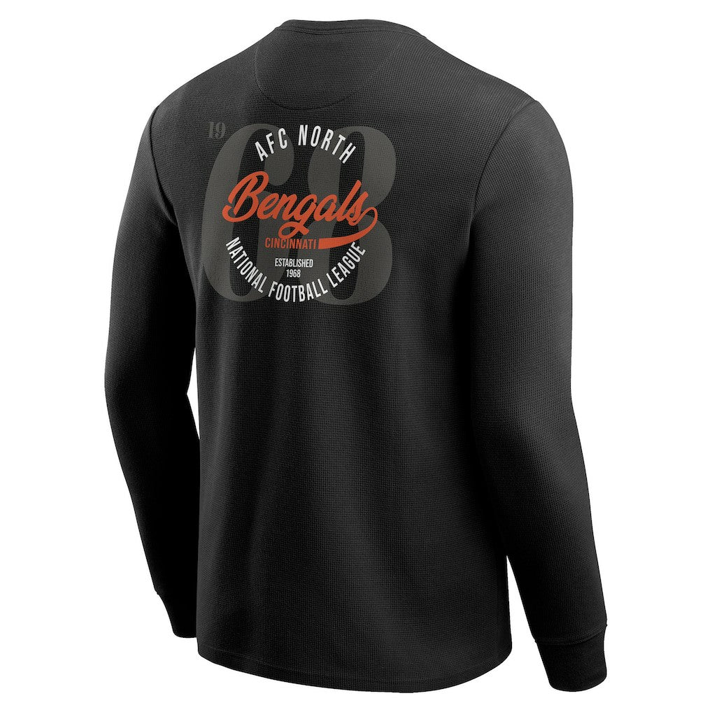 Fanatics Cincinnati Bengals Darius Rucker Collection Washed Waffle-Knit Long Sleeve T-Shirt Black