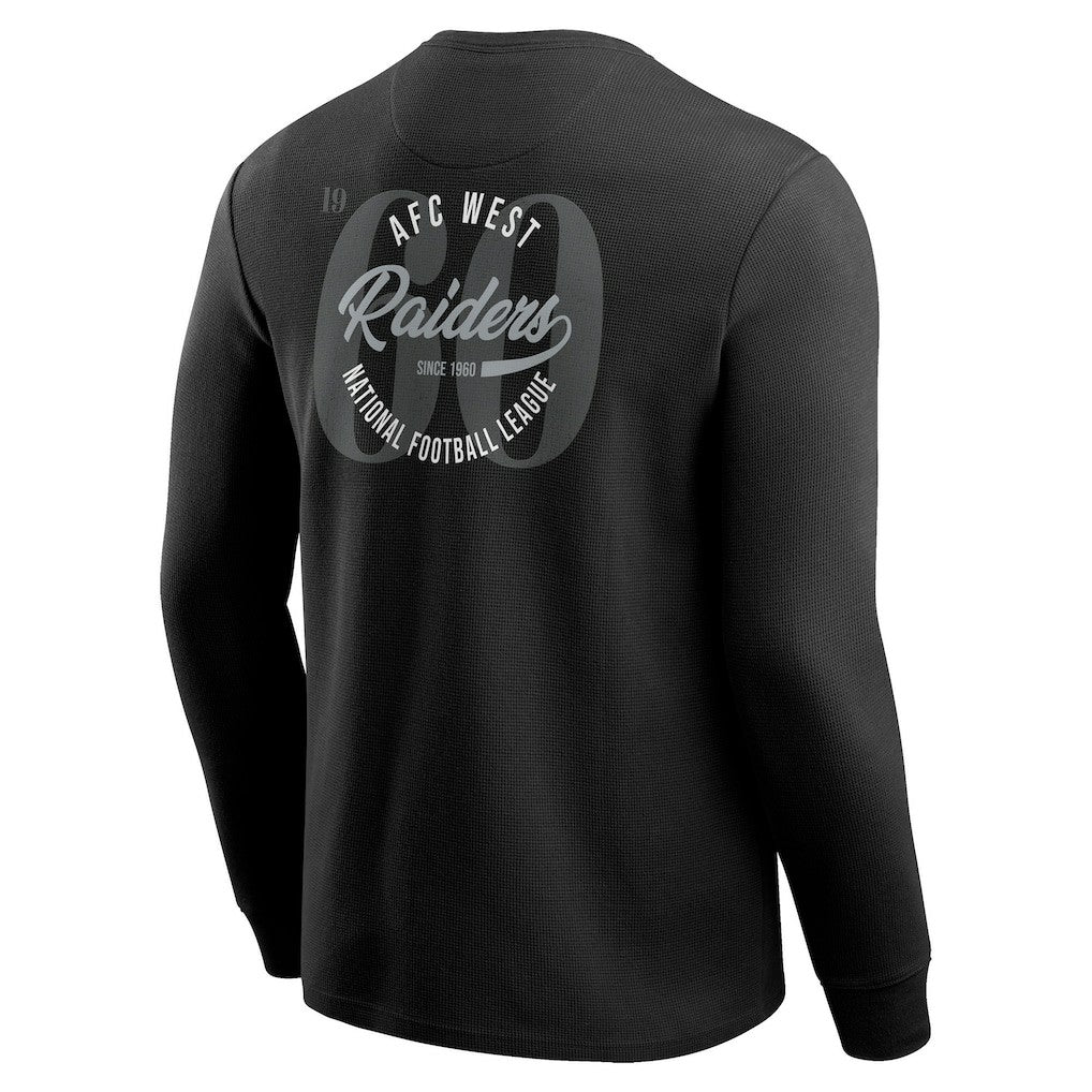 Fanatics Las Vegas Raiders Darius Rucker Collection Washed Waffle-Knit Long Sleeve T-Shirt Black