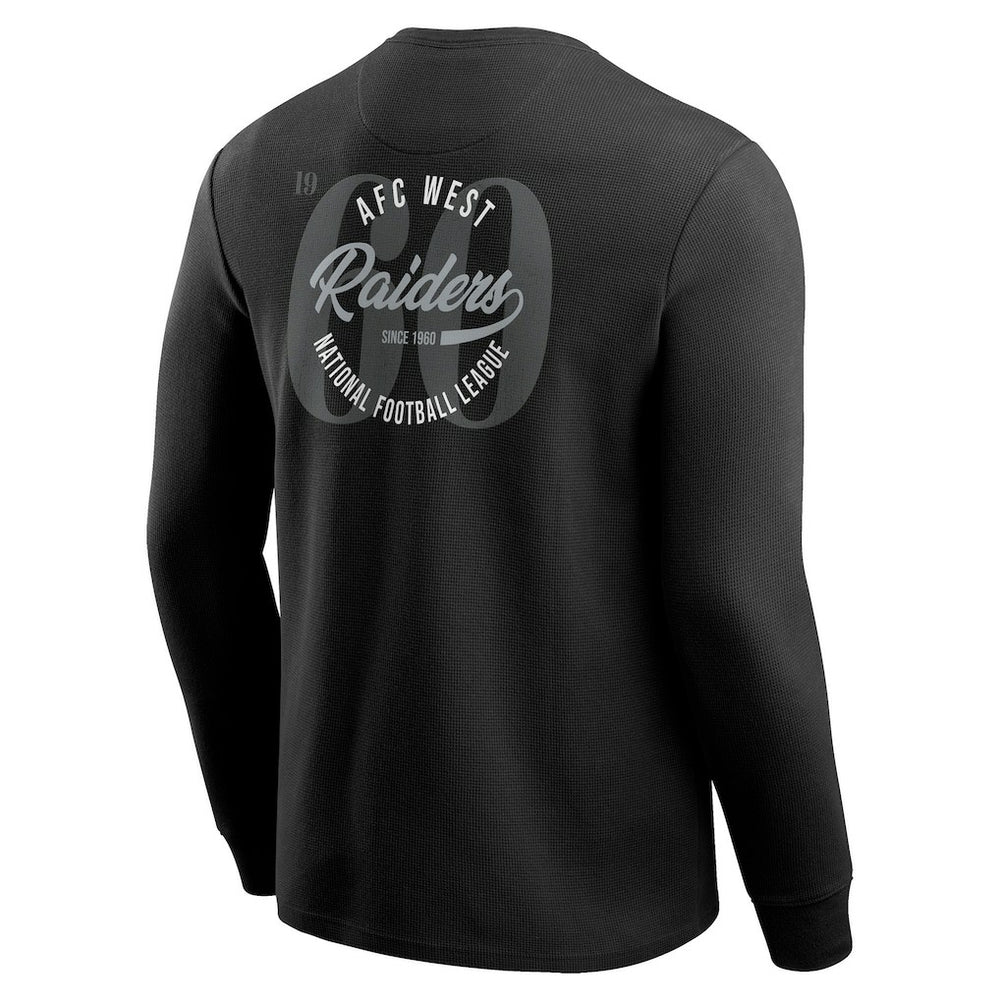Fanatics Las Vegas Raiders Darius Rucker Collection Washed Waffle-Knit Long Sleeve T-Shirt Black