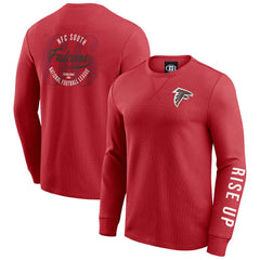 Fanatics Atlanta Falcons Darius Rucker Collection Washed Waffle-Knit Long Sleeve T-Shirt Red
