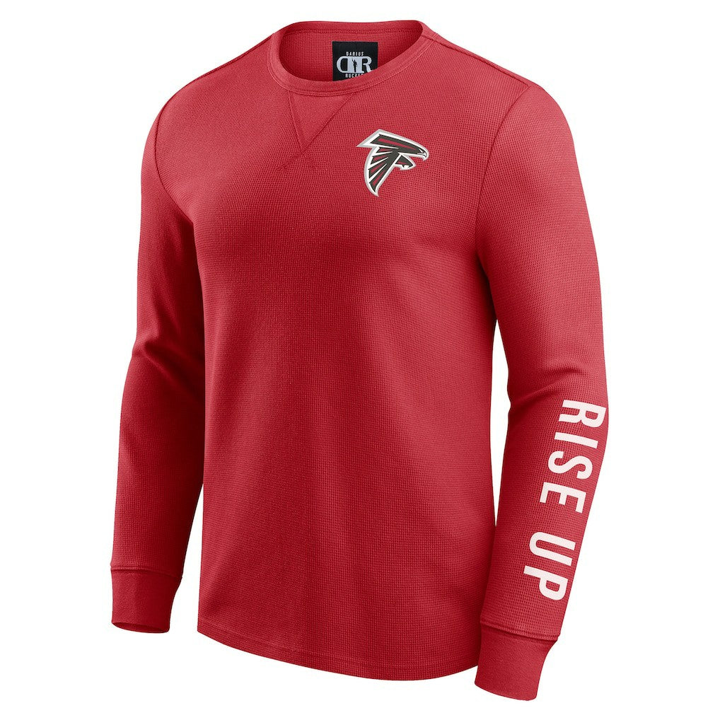 Fanatics Atlanta Falcons Darius Rucker Collection Washed Waffle-Knit Long Sleeve T-Shirt Red