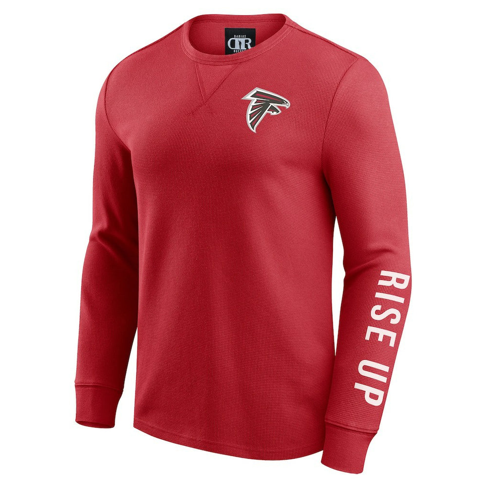 Fanatics Atlanta Falcons Darius Rucker Collection Washed Waffle-Knit Long Sleeve T-Shirt Red
