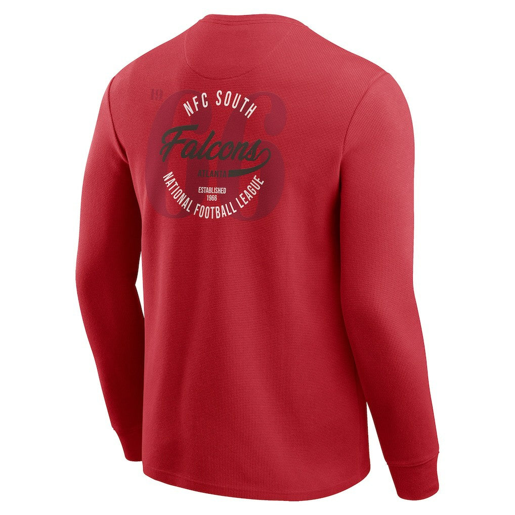 Fanatics Atlanta Falcons Darius Rucker Collection Washed Waffle-Knit Long Sleeve T-Shirt Red