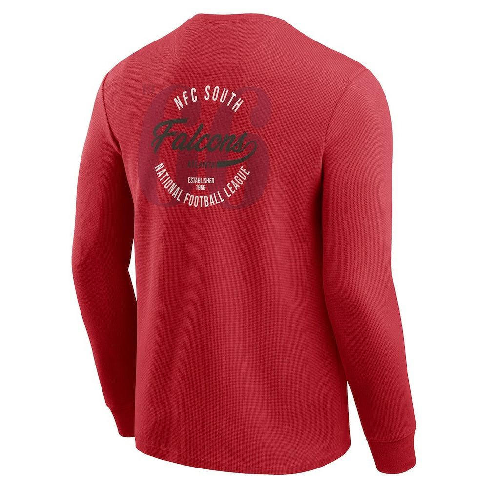 Fanatics Atlanta Falcons Darius Rucker Collection Washed Waffle-Knit Long Sleeve T-Shirt Red